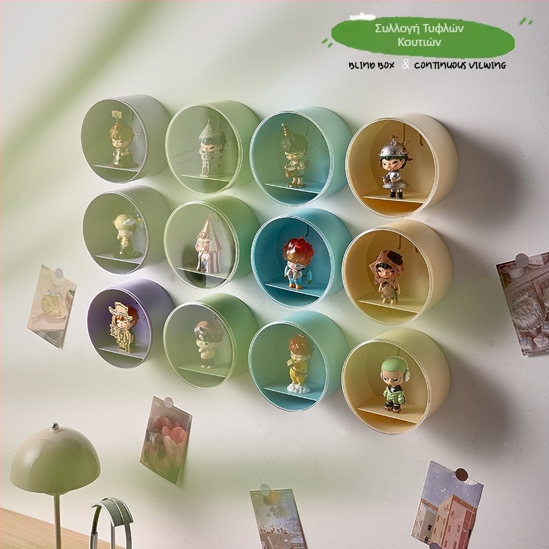 Επιτοίχια ακρυλική βιτρίνα προβολής για blind boxes – προστασία από σκόνη, μονόχρωμη, οικιακή χρήση