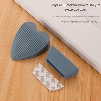 STOPPER πόρτας από PVC σε σχήμα καρδιάς με θήκη αποθήκευσης, χωρίς διάτρηση, αντι-πιάσιμο, τοποθέτηση σε δάπεδο ή τοίχο