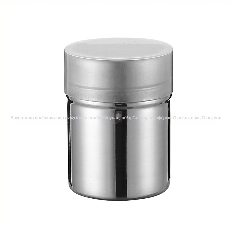 Κορεατικού στυλ κύλινδρικό δοχείο από ανοξείδωτο ατσάλι 304 με πυκνή δίκτυο οπών για μπαχαρικά, καπάκι, εργαλείο ψησίματος για πασπάλισμα καφέ σε σκόνη