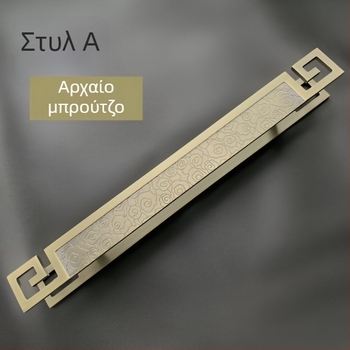 Αρχαϊκή σκαλιστή λαβή πόρτας με φινίρισμα κόκκινο μπρούντζο για γυάλινες και ξύλινες πόρτες