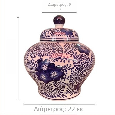 Μπλε-λευκή πορσελάνινη βάζα με καπάκι για ανθοστολισμό, κεραμικά διακοσμητικά σε κινέζικο αρχαϊκό στυλ