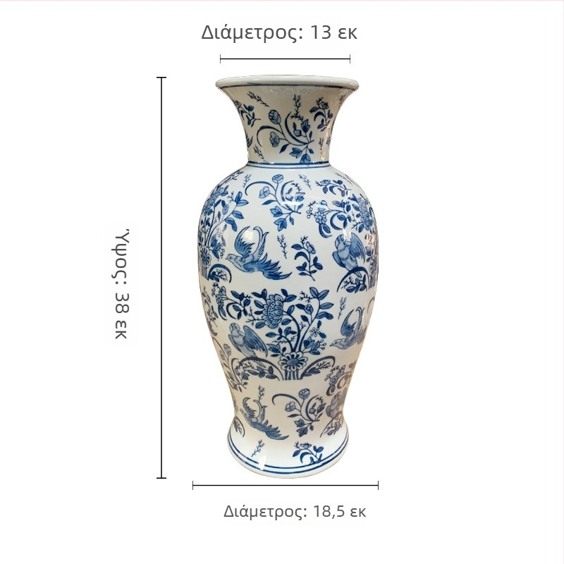 Μπλε-λευκή πορσελάνινη βάζα με καπάκι για ανθοστολισμό, κεραμικά διακοσμητικά σε κινέζικο αρχαϊκό στυλ