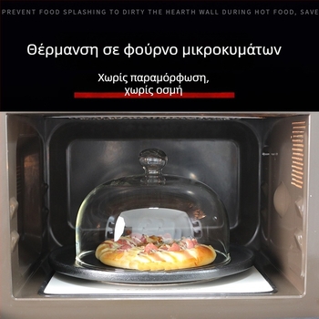 Διαφανής γυάλινος κάλυμμα μικροκυμάτων από βοροσιλικό γυαλί για τα τρόφιμα, θερμοανθεκτικό, αντοχή στη σκόνη και διατήρηση φρέσκων τροφίμων