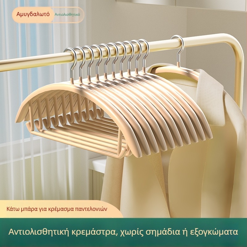 Κρεμάστρα ρούχων από ανοξείδωτο ατσάλι με επίστρωση πλαστικού, ημικυκλική σχεδίαση, παχύτερη αντιολισθητική μεταλλική κατασκευή, πολυλειτουργική νανο κρεμάστρα ρούχων