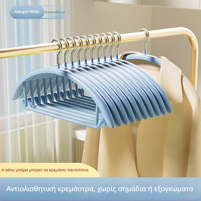 Κρεμάστρα ρούχων από ανοξείδωτο ατσάλι με επίστρωση πλαστικού, ημικυκλική σχεδίαση, παχύτερη αντιολισθητική μεταλλική κατασκευή, πολυλειτουργική νανο κρεμάστρα ρούχων