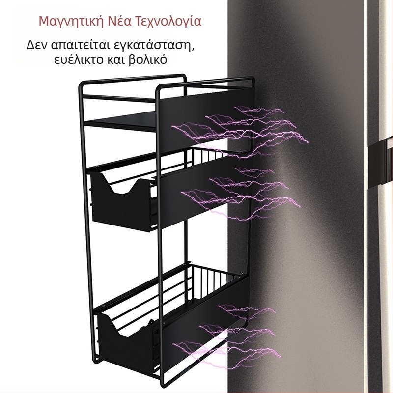 Μαγνητική συρόμενη ραφιέρα αποθήκευσης για την πλευρά του ψυγείου και του πλυντηρίου