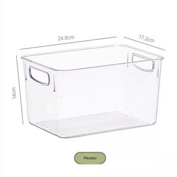PET πλαστικό κουτί αποθήκευσης λαχανικών και φρούτων με διαφανή καπάκι, επιτραπέζιος αποθηκευτικός κάδος για καλλυντικά, μεγάλος ανοιχτός κάδος αποθήκευσης
