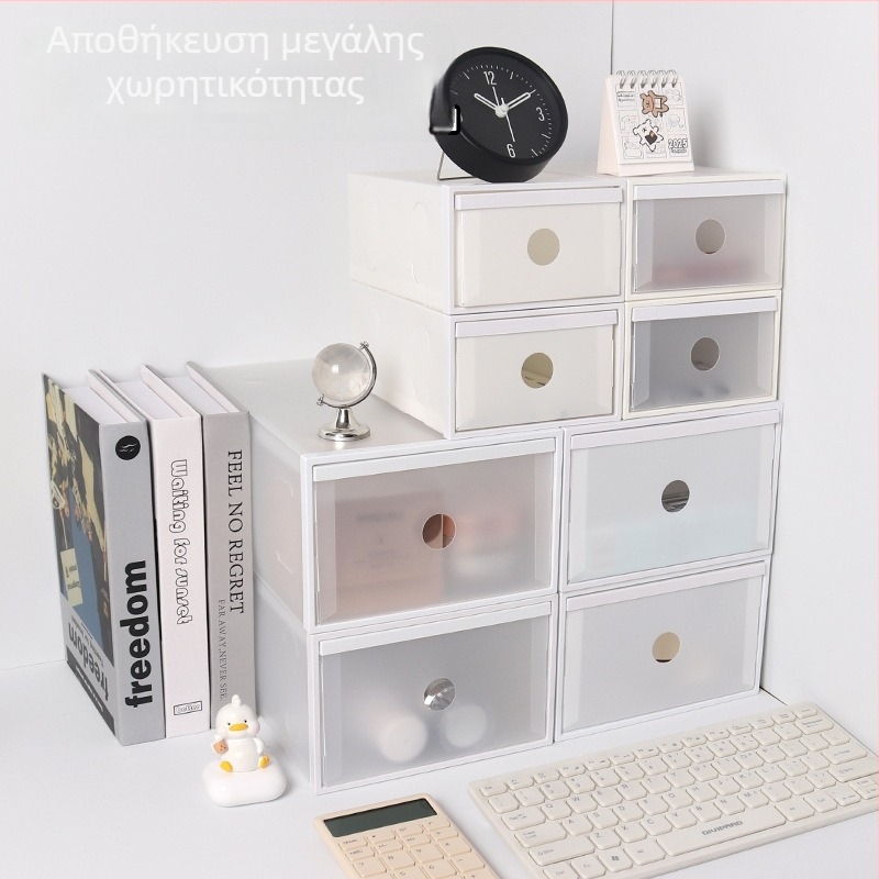 Διαφαντικό πλαστικό επιτραπέζιο κουτί αποθήκευσης για είδη γραφείου, κοσμήματα και καλλυντικά.