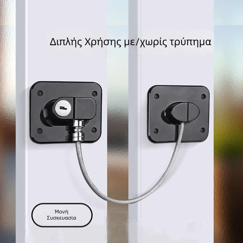Jasbe Fq3-a Αλουμινίνιο Ασφαλιστικό Κλείδωμα Παραθύρου, προστασία παιδιών, εγκατάσταση χωρίς διάτρηση, πολυλειτουργικό κλείδωμα