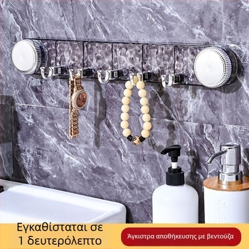 Περιστρεφόμενο άγκιστρο με βεντούζα και πολλαπλές σειρές, χωρίς τρύπες, ανθεκτικό φορτίο για το μπάνιο, στον τοίχο πίσω από την πόρτα, χωρίς ίχνη