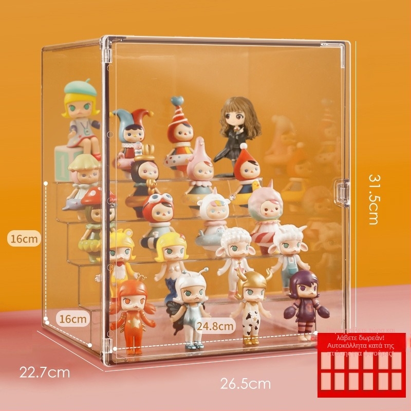 Διαφανές εκθετήριο αποθήκευσης Blind Box φιγούρων – μεγάλη χωρητικότητα, με καπάκι, δυνατότητα στοίβαξης