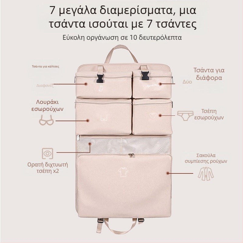 Επεκτεινόμενη τσάντα αποθήκευσης ταξιδιών για ρούχα και εσώρουχα
