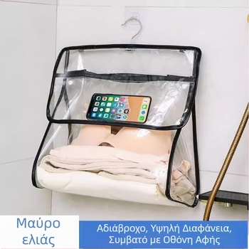 Διαφανής αδιάβροχος κρεμαστός αποθηκευτικός οργανωτής μπάνιου και ντουλάπας — για ρούχα