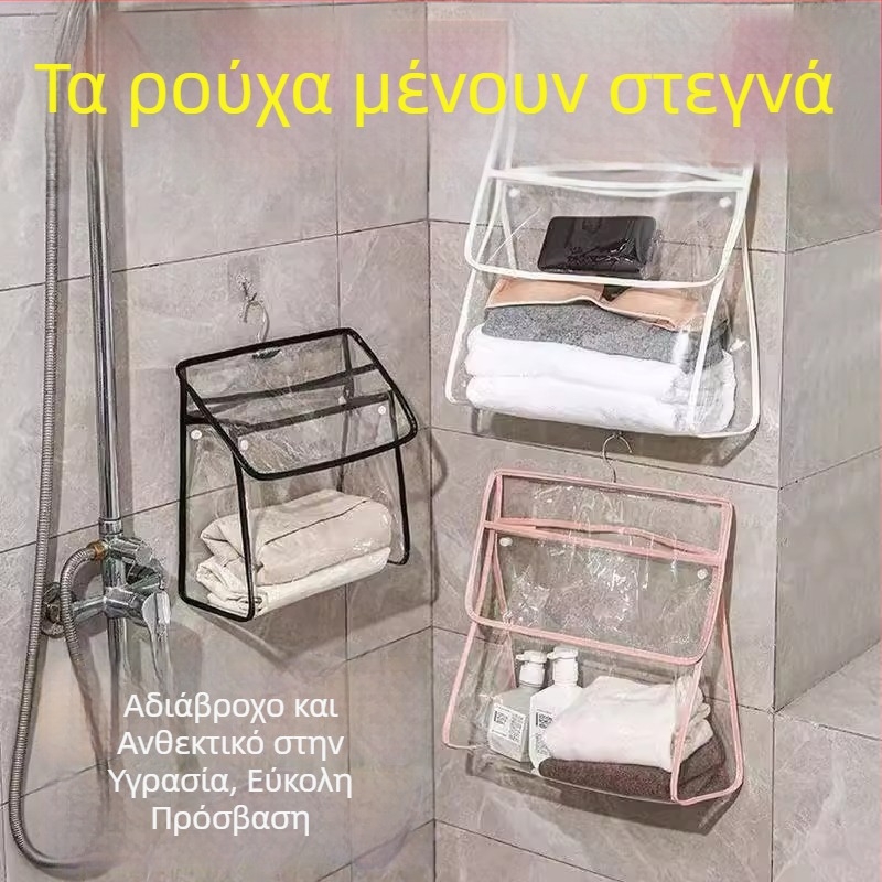 Διαφανής αδιάβροχος κρεμαστός αποθηκευτικός οργανωτής μπάνιου και ντουλάπας — για ρούχα