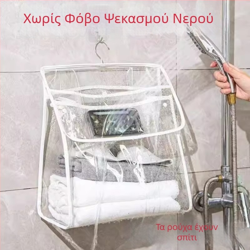 Διαφανής αδιάβροχος κρεμαστός αποθηκευτικός οργανωτής μπάνιου και ντουλάπας — για ρούχα