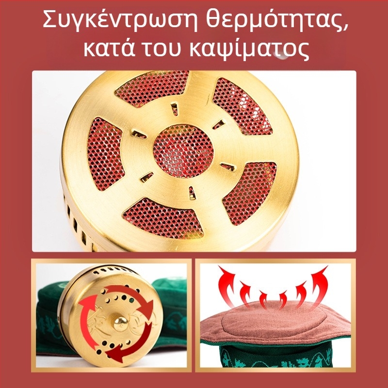 Βελούδινο κουτί μοξιουστιόν без καπνό με κάλυμμα από ύφασμα, φορητό οικιακό κιτ μοξιουστιόν με χαλκό κουτί και φίλτρο καπνού