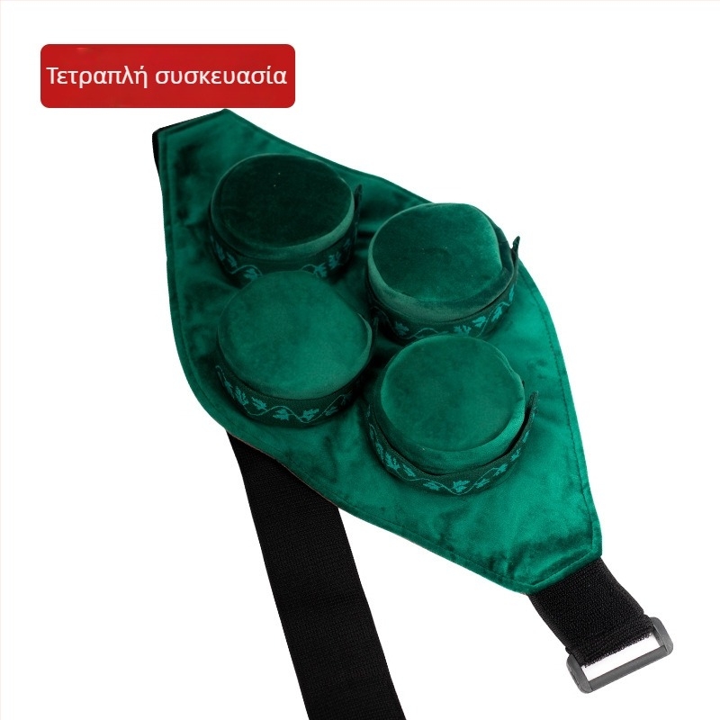 Βελούδινο κουτί μοξιουστιόν без καπνό με κάλυμμα από ύφασμα, φορητό οικιακό κιτ μοξιουστιόν με χαλκό κουτί και φίλτρο καπνού