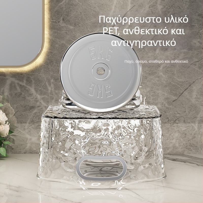 Ακρυλικός επιτραπέζιος οργανωτής αποθήκευσης για καλλυντικά, κραγιόν και σνακ, διαφανής οργανωτής με καθρέφτη για περιποίηση προσώπου στο τραπεζάκι μακιγιάζ