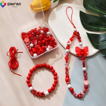 Σετ χαντρών για DIY βραχιόλι – ανάμεικτα υλικά για κοσμήματα και χάντρες μπρελόκ κινητού