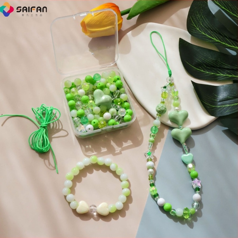 Σετ χαντρών για DIY βραχιόλι – ανάμεικτα υλικά για κοσμήματα και χάντρες μπρελόκ κινητού