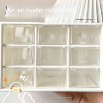 Κουτί αποθήκευσης εννέα διαμερισμάτων, διαφανής επιτραπέζιος οργανωτής για βερνίκια νυχιών και καλλυντικά, αποθήκευση σε στρώσεις