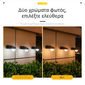 Ηλιακό εξωτερικό φωτιστικό τοίχου για κήπο και μπαλκόνι – διακοσμητικό φωτιστικό τοπίου, νυχτερινό φως