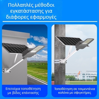 Ηλιακή λαμπτήρα τοποθετούμενη στον τοίχο για εξωτερικούς χώρους, αδιάβροχο οδικό φως, υπερλαμπρό υψηλής ισχύος ηλιακό φως με αυτόματη ενεργοποίηση τη νύχτα, αγροτικό οδικό φως