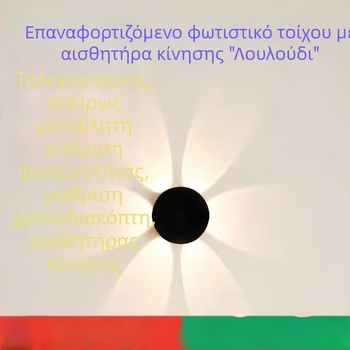 Τοίχου LED λαμπτήρας με μαγνητική ασύρματη φόρτιση, αισθητήρας κίνησης και ατμοσφαιρικό φωτισμό – σχέδιο άνθος μανιτάρι