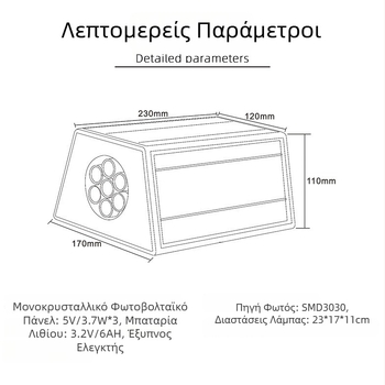 Αλουμινένιο εξωτερικό φωτιστικό τοίχου με δύο κεφαλές, κινέζικου στυλ, για βίλα αυλής, LED ηλιακό εξωτερικό φωτιστικό τοίχου