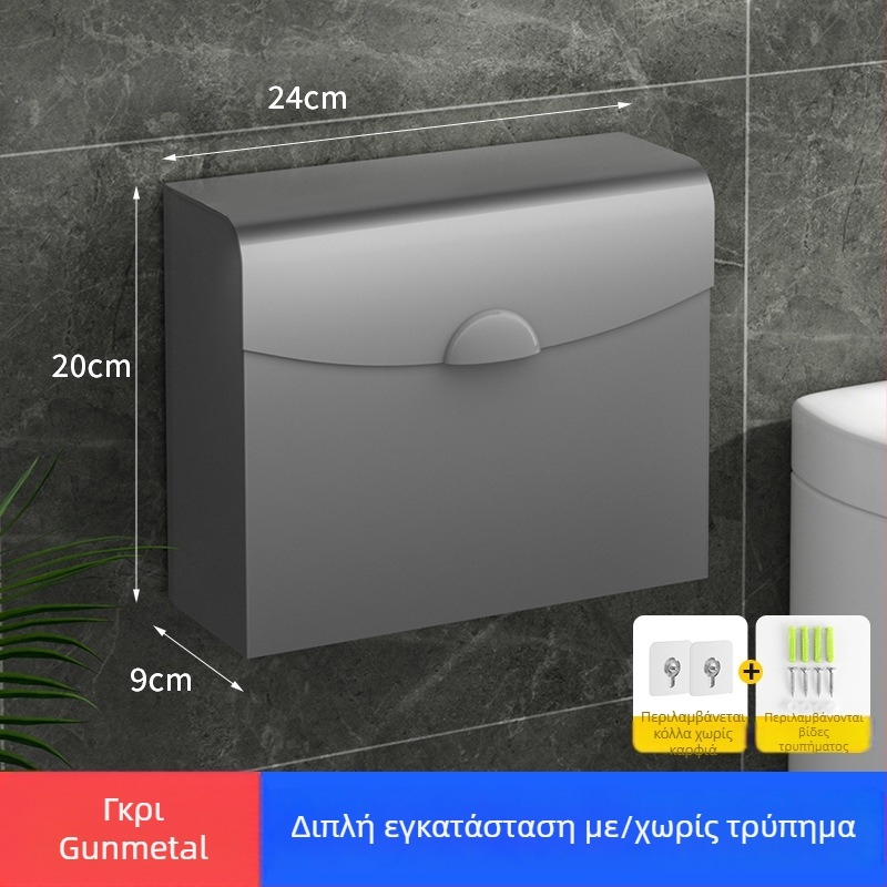 Θήκη τοίχου από ανοξείδωτο ατσάλι για χαρτί υγείας, αδιάβροχη για μπάνιο