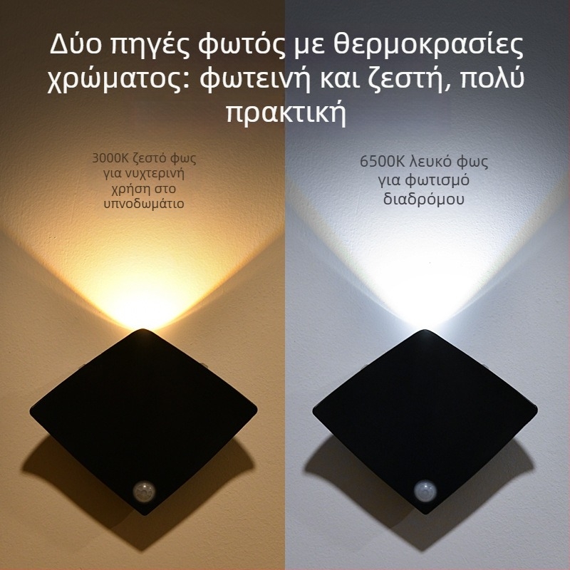 Devilfish Φως με αισθητήρα κίνησης, μπαταρία, χωρίς καλώδια για διάδρομο, LED νυχτερινό τοίχου