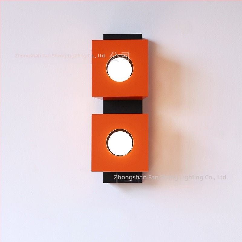 Λάμπα τοίχου Bauhaus διπλής κεφαλής για τον τοίχο με έμφαση στο σαλόνι, δημιουργικό ρετρό φωτιστικό για υπνοδωμάτιο, γραφείο και τραπεζαρία.