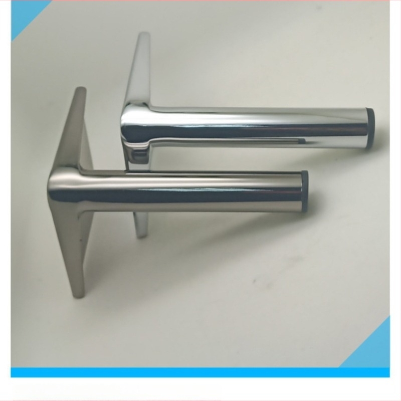 Πόδια καναπέ σε φινίρισμα gunmetal και λευκό χρώμιο, 25 mm κυκλικός σωλήνας, ευθύγραμμο, ύψος 150 mm, ευρωπαϊκό στυλ