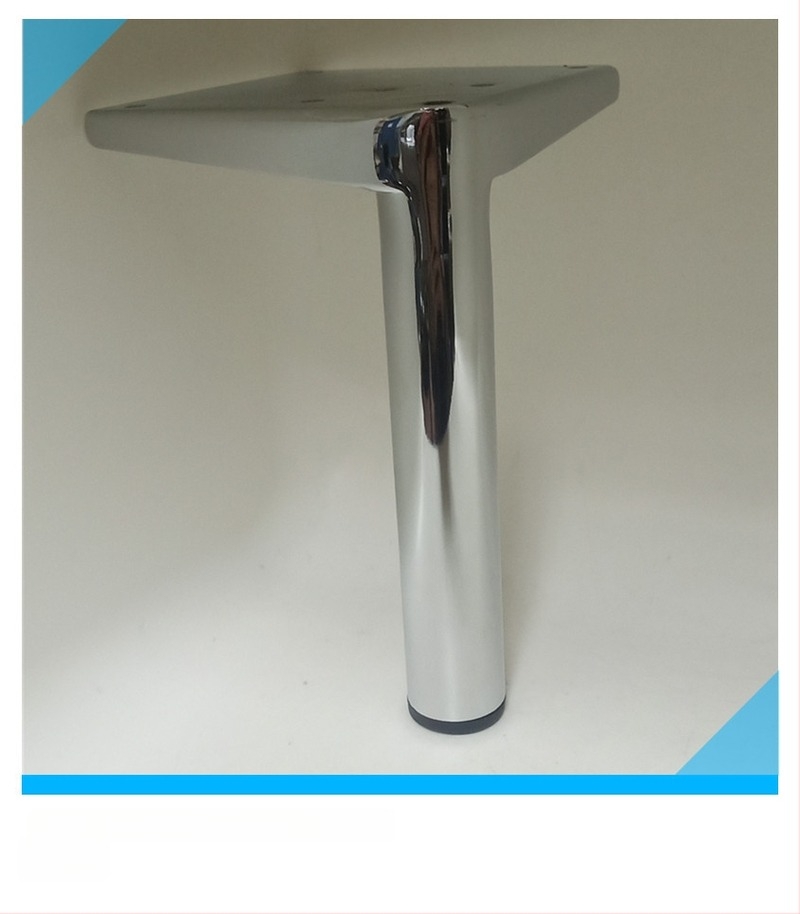 Πόδια καναπέ σε φινίρισμα gunmetal και λευκό χρώμιο, 25 mm κυκλικός σωλήνας, ευθύγραμμο, ύψος 150 mm, ευρωπαϊκό στυλ