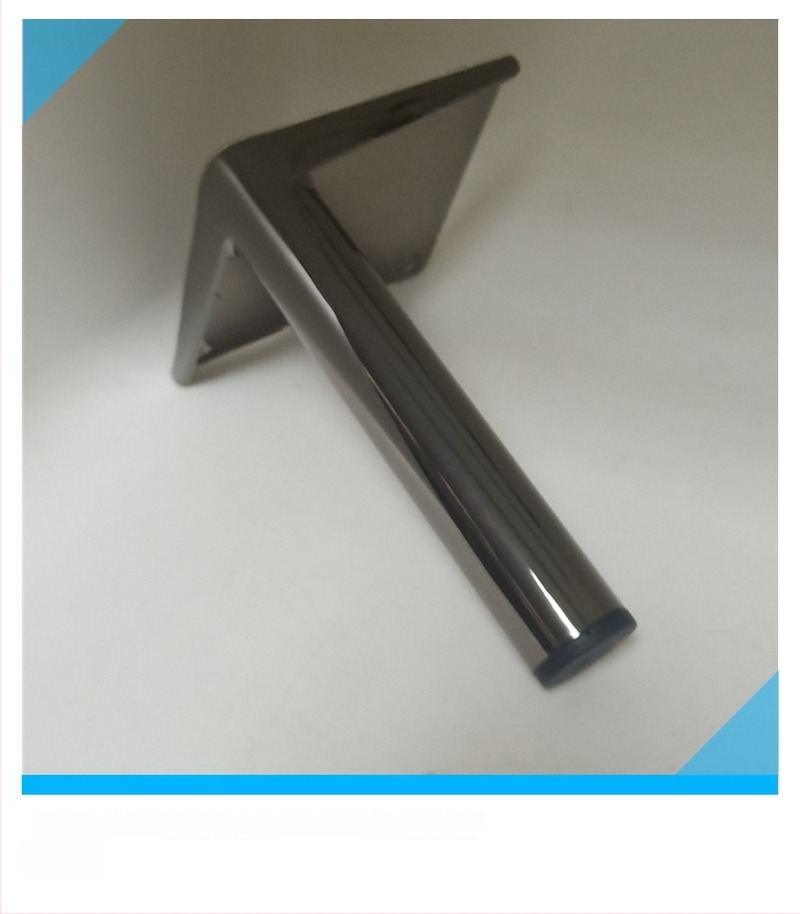 Πόδια καναπέ σε φινίρισμα gunmetal και λευκό χρώμιο, 25 mm κυκλικός σωλήνας, ευθύγραμμο, ύψος 150 mm, ευρωπαϊκό στυλ