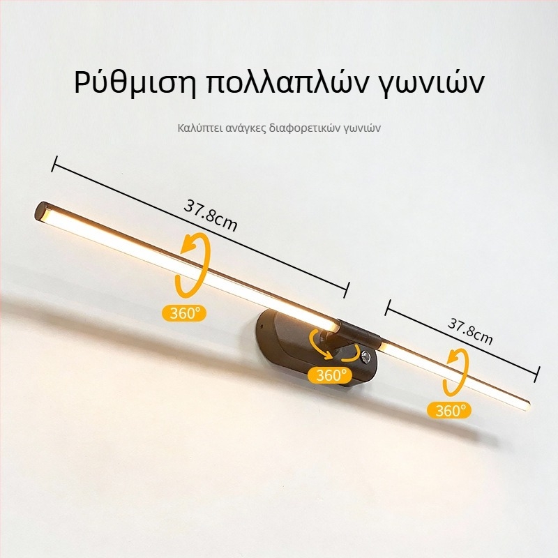 Φωτιστικό τοίχου με αισθητήρα κίνησης, USB φόρτιση, ρύθμιση φωτεινότητας χωρίς βήματα, τηλεχειριστήριο και έλεγχος αφής, μακρά αυτονομία για τηλεοπτικό τοίχο και κομοδίνο