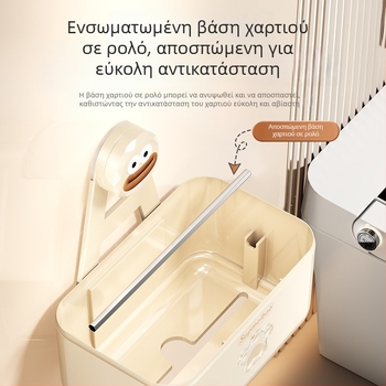 Κουτί χαρτοπετσέτας με βεντούζα για μπάνιο — αδιάβροχη βάση αποθήκευσης ρολών χαρτιού τουαλέτας