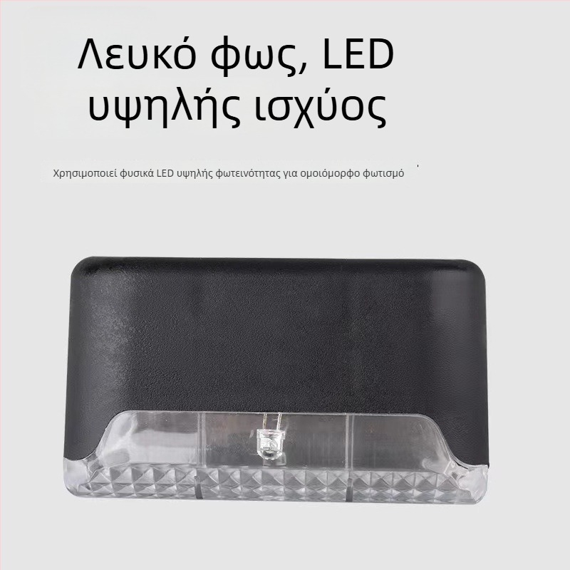 Ηλιακό φως σκαλοπατιού εξωτερικών τοίχων και φράχτων — αδιάβροχο διακοσμητικό φωτιστικό τοίχου κήπου