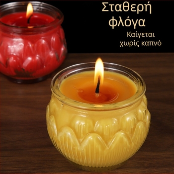 24ωρη λαμπά από γκι χωρίς καπνό για οικιακή χρήση, λαμπά με επίπεδο στόμιο и μορφή λωτού