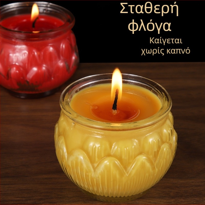 24ωρη λαμπά από γκι χωρίς καπνό για οικιακή χρήση, λαμπά με επίπεδο στόμιο и μορφή λωτού
