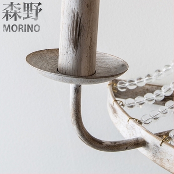 Morino Lighting Vintage τοίχου λαμπτήρας με κρύσταλλα και χυτό σίδερο – αμερικάνικο country γαλλικό ρετρό