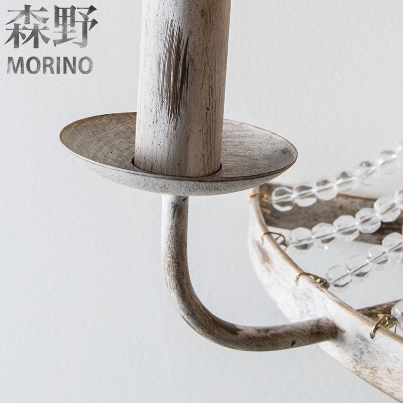 Morino Lighting Vintage τοίχου λαμπτήρας με κρύσταλλα και χυτό σίδερο – αμερικάνικο country γαλλικό ρετρό