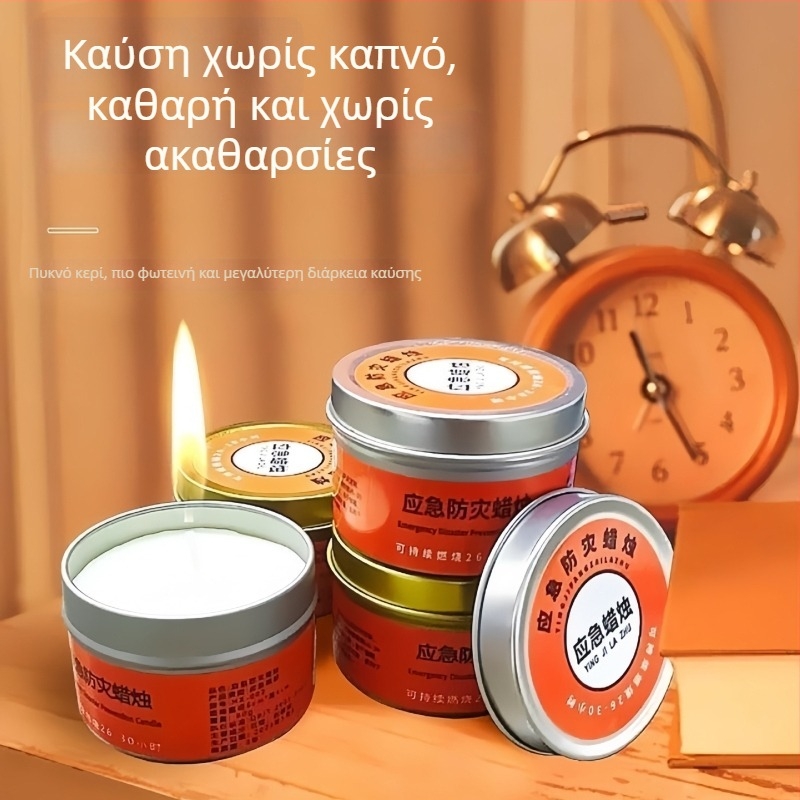 Κεριά Έκτακτης Ανάγκης για το Σπίτι — χωρίς καπνό και οσμές, ανθεκτικά στον άνεμο, φωτισμός σε περίπτωση διακοπής ρεύματος, σε σχήμα κύπελλου, φορητά