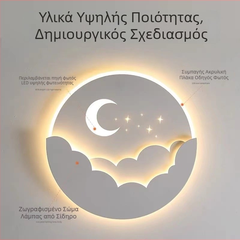 LED Τοίχου Λάμπα – μοντέρνος μινιμαλιστικός σχεδιασμός για υπνοδωμάτιο, διακοσμητικό φως τοίχου για σαλόνι και τηλεόραση, δημιουργικό παιδικό δωμάτιο