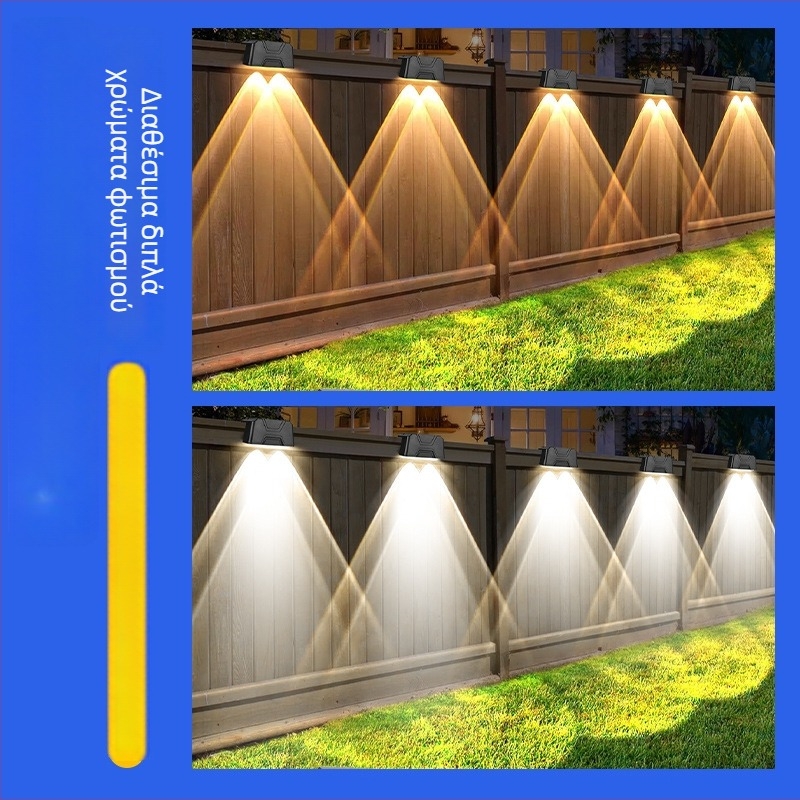 2-LED Ηλιακό Φωτιστικό Σκαλοπατιών για Σκαλιά, Φράχτη και Τοίχο – Εξωτερικός Φωτισμός Κήπου IP44