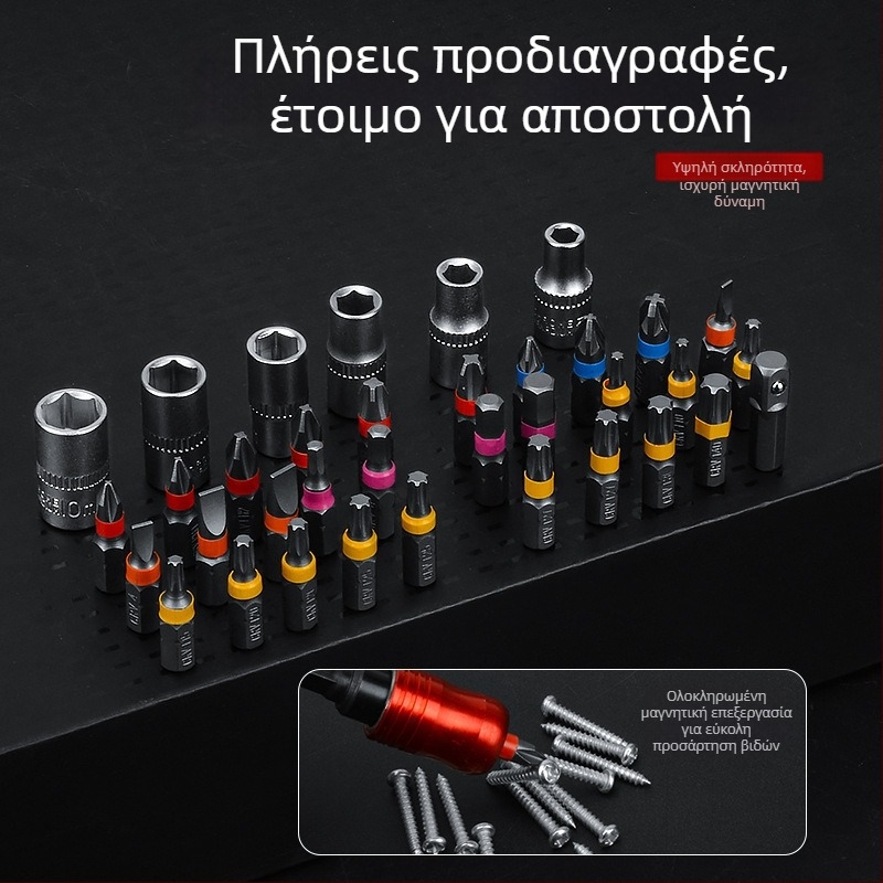 Σετ εργαλείων οικιακής χρήσης με μαγνητική θήκη, 38 τεμάχια, ακρίβειας μύτες και κεφαλές, 6,3 mm