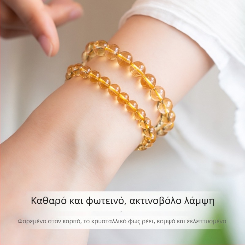 Φυσικό βραχιόλι από κιτρίνη για πλούτο και τύχη