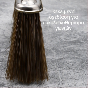 Ανοξείδωτη σκούπα με μακριά λαβή για οικιακή χρήση, με μαλακές τρίχες