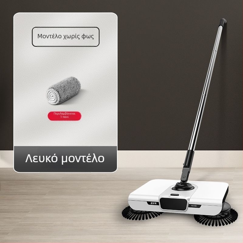 Σετ χειροκίνητης σκούπας δαπέδου με κάδο για οικιακή χρήση, βούρτσα με νερό και σφουγγάρι — όλα σε ένα εργαλείο καθαρισμού σε ρομποτικό στυλ