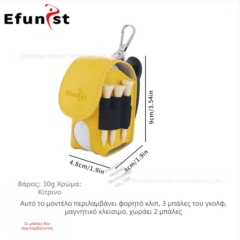 Νέο γκολφ τσαντάκι μέσης με διπλό θήκη μπάλας, κλιπ πίσω, περιστρεφόμενη μικρή θήκη μπάλας, PU υλικό με βίδες μπάλας